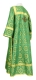 Clergy sticharion - Vologda Posad metallic brocade B (green-gold) (back), Standard cross design
