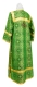 Clergy sticharion - Shouya metallic brocade B (green-gold), (back), Economy cross design