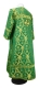 Clergy sticharion - Korona metallic brocade B (green-gold) (back), Standard cross design