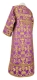 Clergy sticharion - Bouquet metallic brocade B (violet-gold) with velvet inserts, back, Standard design