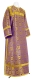Clergy sticharion - Floral Cross metallic brocade B (violet-gold), Standard design