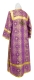 Clergy sticharion - Shouya metallic brocade B (violet-gold), back, Economy design