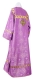 Clergy sticharion - Shouya metallic brocade B (violet-gold) back, Standard design