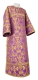 Clergy sticharion - Bouquet metallic brocade B (violet-gold) with velvet inserts, Standard design