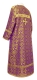 Clergy sticharion - Old-Greek metallic brocade B (violet-gold) back, Standard design