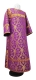 Clergy sticharion - Korona metallic brocade B (violet-gold), Standard cross design