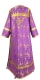 Clergy sticharion - Vinograd metallic brocade B (violet-gold) back, Standard cross design