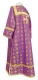 Clergy sticharion - Lavra metallic brocade B (violet-gold) back, Premium design