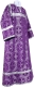 Clergy sticharion - Oubrous metallic brocade B (violet-silver), Standard cross design