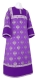 Clergy sticharion - Russian Eagle metallic brocade B (violet-silver), with velvet inserts, Standard design