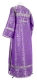 Clergy sticharion - Floral Cross metallic brocade B (violet-silver) (back), Standard design