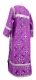 Clergy sticharion - Alania metallic brocade B (violet-silver), back, Economy design