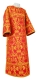Clergy sticharion - Bouquet metallic brocade B (red-gold) with velvet inserts, Standard design