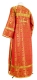 Clergy sticharion - Floral Cross metallic brocade B (red-gold) back, Standard design