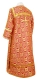 Clergy stikharion - Floral Cross metallic brocade B (red-gold) back, Standard design