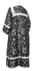 Clergy sticharion - Phebroniya metallic brocade B (black-silver) back, Economy design