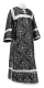 Clergy sticharion - Alania metallic brocade B (black-silver), Economy design