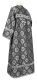 Clergy sticharion - Myra Lycea metallic brocade B (black-silver) back, Standard design