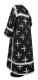 Clergy sticharion - Eufrosinia metallic brocade B (black-silver), back, Standard design