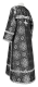 Clergy sticharion - Vilno metallic brocade B (black-silver), back, Standard design