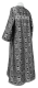 Clergy sticharion - Floral Cross metallic brocade B (black-silver) back, Standard design