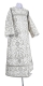 Clergy sticharion - Prestol metallic brocade B (white-silver), Standard design