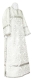 Clergy sticharion - Stone Flower metallic brocade B (white-silver), Economy design