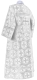 Clergy sticharion - Oubrous metallic brocade B (white-silver) back, Standard cross design