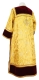 Clergy sticharion - Klionik metallic brocade BG3 (yellow-gold) (back), Standard design