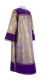 Clergy sticharion - Morozko metallic brocade BG3 (violet-gold) with velvet inserts, Standard design