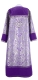 Clergy sticharion - Morozko metallic brocade BG3 (violet-silver) back, with velvet inserts, Standard design