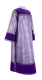 Clergy sticharion - Morozko metallic brocade BG3 (violet-silver) with velvet inserts, Standard design