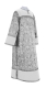 Clergy sticharion - Morozko metallic brocade BG3 (white-silver) with velvet inserts, Standard design