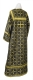 Clergy sticharion - Lyubava rayon brocade S2 (black-gold) back, Premium design