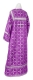 Clergy sticharion - Lyubava rayon brocade S2 (violet-silver) back, Standard design