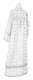 Clergy sticharion - Lyubava rayon brocade S2 (white-silver) back, Premium design