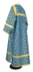 Clergy sticharion - Theophaniya rayon brocade S3 (blue-gold) (back), Standard design