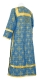 Clergy stikharion - Custodian rayon brocade S3 (blue-gold) back, Economy design