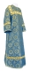 Clergy sticharion - Vologda Posad rayon brocade S3 (blue-gold), Premium design