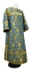 Clergy sticharion - Korona rayon brocade S3 (blue-gold), Standard cross design