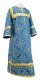 Clergy sticharion - Alania rayon brocade S3 (blue-gold), Economy design