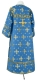 Clergy sticharion - Belozersk rayon brocade S3 (blue-gold) back, Standard design