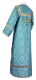 Clergy sticharion - Vasilia rayon brocade S3 (blue-gold) back, Standard design