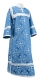 Clergy sticharion - Alania rayon brocade S3 (blue-silver), Economy design