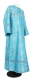 Clergy sticharion - Shouya rayon brocade S3 (blue-silver), Standard design