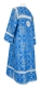 Clergy sticharion - Iveron rayon brocade S3 (blue-silver) back, Standard design