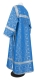 Clergy sticharion - Vasilia rayon brocade S3 (blue-silver) back, Standard design