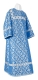 Clergy sticharion - Solovki rayon brocade S3 (blue-silver), Standard design