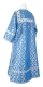 Clergy sticharion - Solovki rayon brocade S3 (blue-silver) (back), Standard design