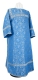 Clergy sticharion - Alpha&Omega rayon brocade S3 (blue-silver), Standard design